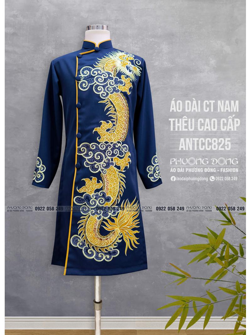 Áo Dài Cách Tân Nam Thêu Cao Cấp ANTCC825